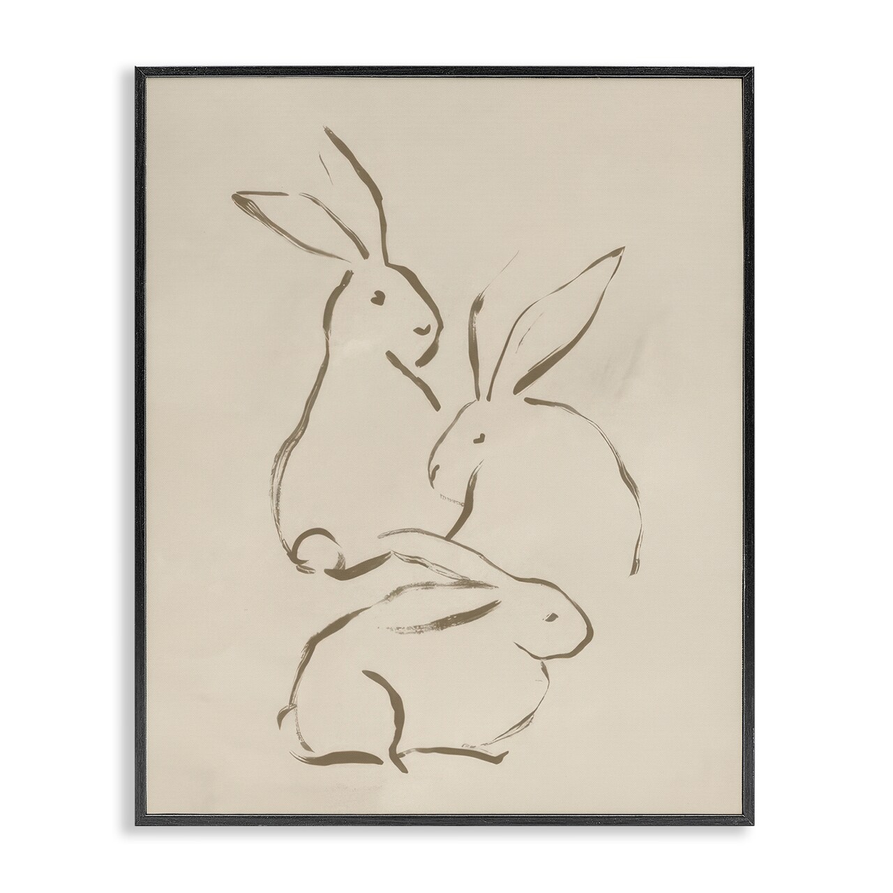Stupell Industries Earthtone Bunny Sketch Framed Giclee Wall Art Design by June Erica Vess